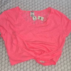 Victoria Secret Pink Cropped Lace Top NWT